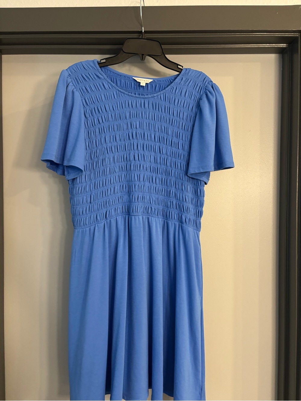 crown & ivy Blue Smocked Mini Dress